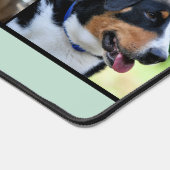 ブルーモダンミニマリスト犬ママ4枚フォトコラージュ デスクマット (コーナー)