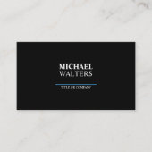 ブルーモダンミニマルプロフェッショナルQRコードブラック 名刺 (正面)