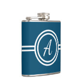 ブルーモダンミニマルモノグラムイニシャル フラスク (右)