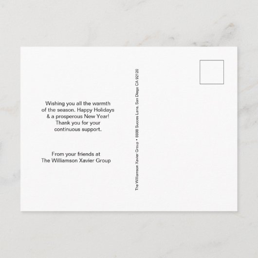 ブルーモダンミニマルリースJOYビジネスロゴ シーズンポストカード (裏面)