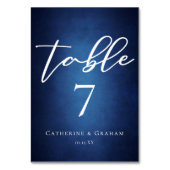 ブルーモダンミニマル夕べ結婚ズ テーブルナンバー (裏面)