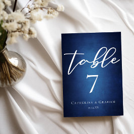 ブルーモダンミニマル夕べ結婚ズ テーブルナンバー