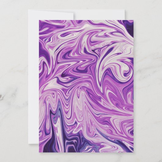 ブルーモダンミニマル銀河系抽象芸術ア結婚ート 招待状 (裏面)