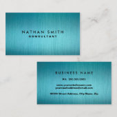 ブルーモダンメタルプロフェッショナル名刺 名刺 (正面/裏面)