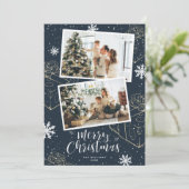 ブルーモダンメリークリスマス2写真 シーズンカード (スタンド正面)