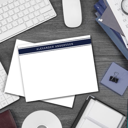 ブルーモダンメンズノートカパーソナライズされたード ノートカード