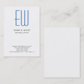 ブルーモダンモノグラムホワイトプロフェッショナル 名刺 (正面/裏面)