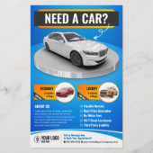 ブルーモダンラグジュアリーカーレンタルレンタカー チラシ (正面)