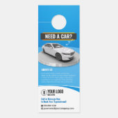 ブルーモダンラグジュアリーカーレンタルレンタカー ドアノブサイン (正面)