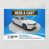 ブルーモダンラグジュアリーカーレンタルレンタカー ポストカード (正面)