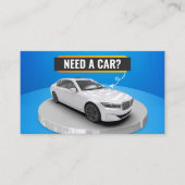 ブルーモダンラグジュアリーカーレンタルレンタカー 名刺 (正面)