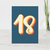 ブルーモダンレトログルーヴィー18番誕生日 カード (正面)