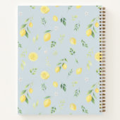 ブルーモダンレモンノートブック – 完全にパーソナライズ ノートブック (裏面)