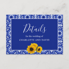 ブルーモダンヴィンテージひま結婚わり詳細 エンクロージャーカード