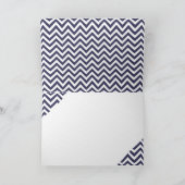 ブルーモダンヴィンテージバナー父の日の写真 カード (内部)