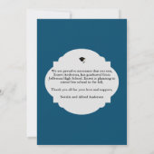 ブルーモダン写真卒業お知らせ 招待状 (裏面)