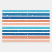 ブルーモダン凍っていクリスマスホリデー ラッピングペーパーシート (正面3)