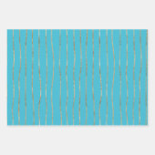 ブルーモダン凍っていクリスマスホリデー ラッピングペーパーシート (正面2)