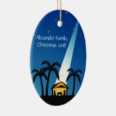 ブルーモダン出生クリスマスオーナメント セラミックオーナメント (右)