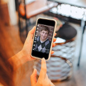 ブルーモダン卒業式パーティーカスタム写真 招待状