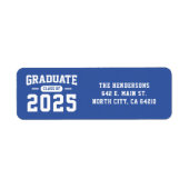 ブルーモダン卒業式差出人住所ラベル ラベル (正面)