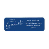 ブルーモダン卒業式差出人住所 ラベル (正面)