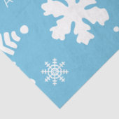 ブルーモダン名前をカスタムするクリスマスホリデーススノー 薄葉紙 (詳細)