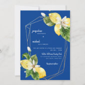 ブルーモダン地中海のレカラフルモン 招待状 (正面)