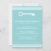 ブルーモダン引っ越し祝いパーティーパーティの招待状 招待状 (正面)