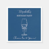 ブルーモダン応援30年誕生日ナプキンス スタンダードカクテルナプキン (正面)