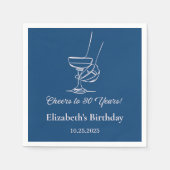 ブルーモダン応援30年誕生日ナプキンス スタンダードカクテルナプキン (正面)