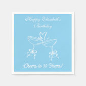 ブルーモダン応援30年誕生日ナプキンス スタンダードカクテルナプキン (正面)