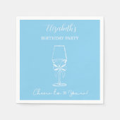 ブルーモダン応援30年誕生日ナプキンス スタンダードカクテルナプキン (正面)