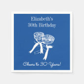 ブルーモダン応援30年誕生日ナプキンス スタンダードカクテルナプキン (正面)