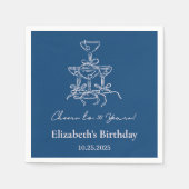 ブルーモダン応援30年誕生日ナプキンス スタンダードカクテルナプキン (正面)
