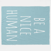 ブルーモダン感動的引用文やさしさ文字 フリースブランケット (正面(横))