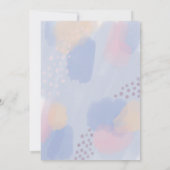 ブルーモダン抽象芸術ア結婚ート 招待状 (裏面)