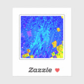 ブルーモダン抽象芸術ア絵を描ート シール (シート)