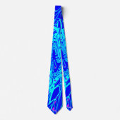 ブルーモダン抽象芸術ア絵を描ート ネクタイ (正面)