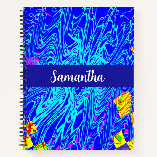 ブルーモダン抽象芸術ア絵を描ート ノートブック (正面)