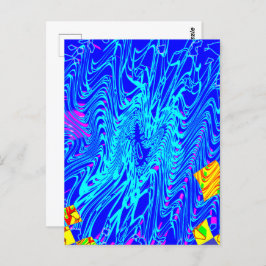 ブルーモダン抽象芸術ア絵を描ート ポストカード