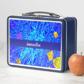 ブルーモダン抽象芸術ア絵を描ート メタルランチボックス (インサイチュ)