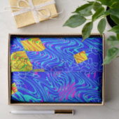 ブルーモダン抽象芸術ア絵を描ート 薄葉紙 (ギフト)