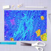 ブルーモダン抽象芸術ア絵を描ート 薄葉紙 (クラフト)