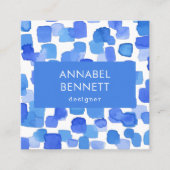 ブルーモダン抽象芸術スクエアビジネスカード スクエア名刺 (正面)