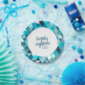 ブルーモダン抽象芸術卒業パーティープレート ペーパープレート (パーティー)