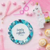 ブルーモダン抽象芸術卒業パーティープレート ペーパープレート (パーティー)