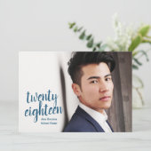 ブルーモダン抽象芸術大学院写真招待状 招待状 (スタンド正面)