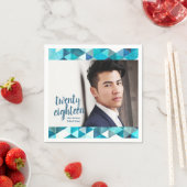 ブルーモダン抽象芸術紙ナプキンス スタンダードカクテルナプキン (インサイチュ)