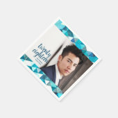 ブルーモダン抽象芸術紙ナプキンス スタンダードカクテルナプキン (角)